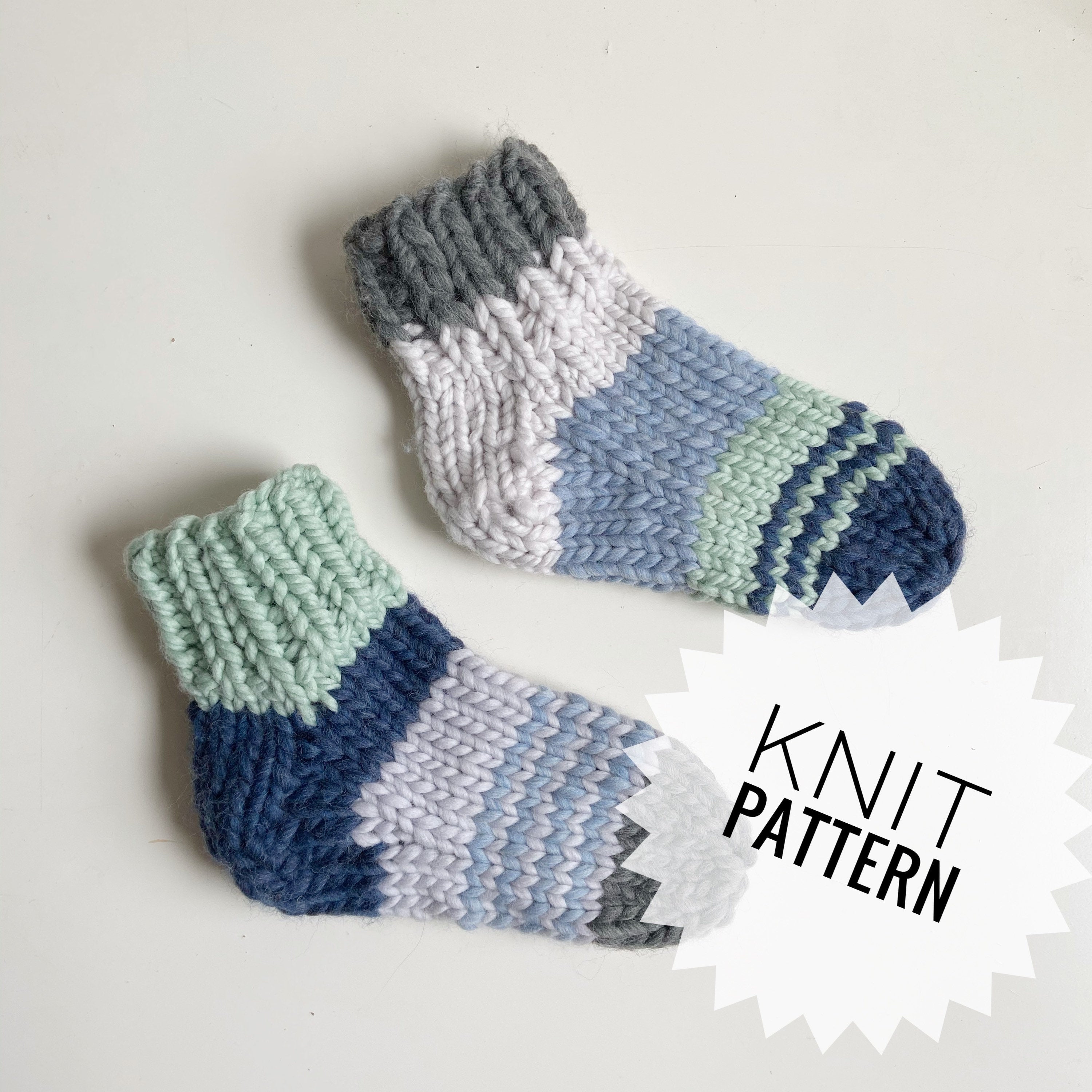 Big Cozy Slipper Socks | Knitting Pattern